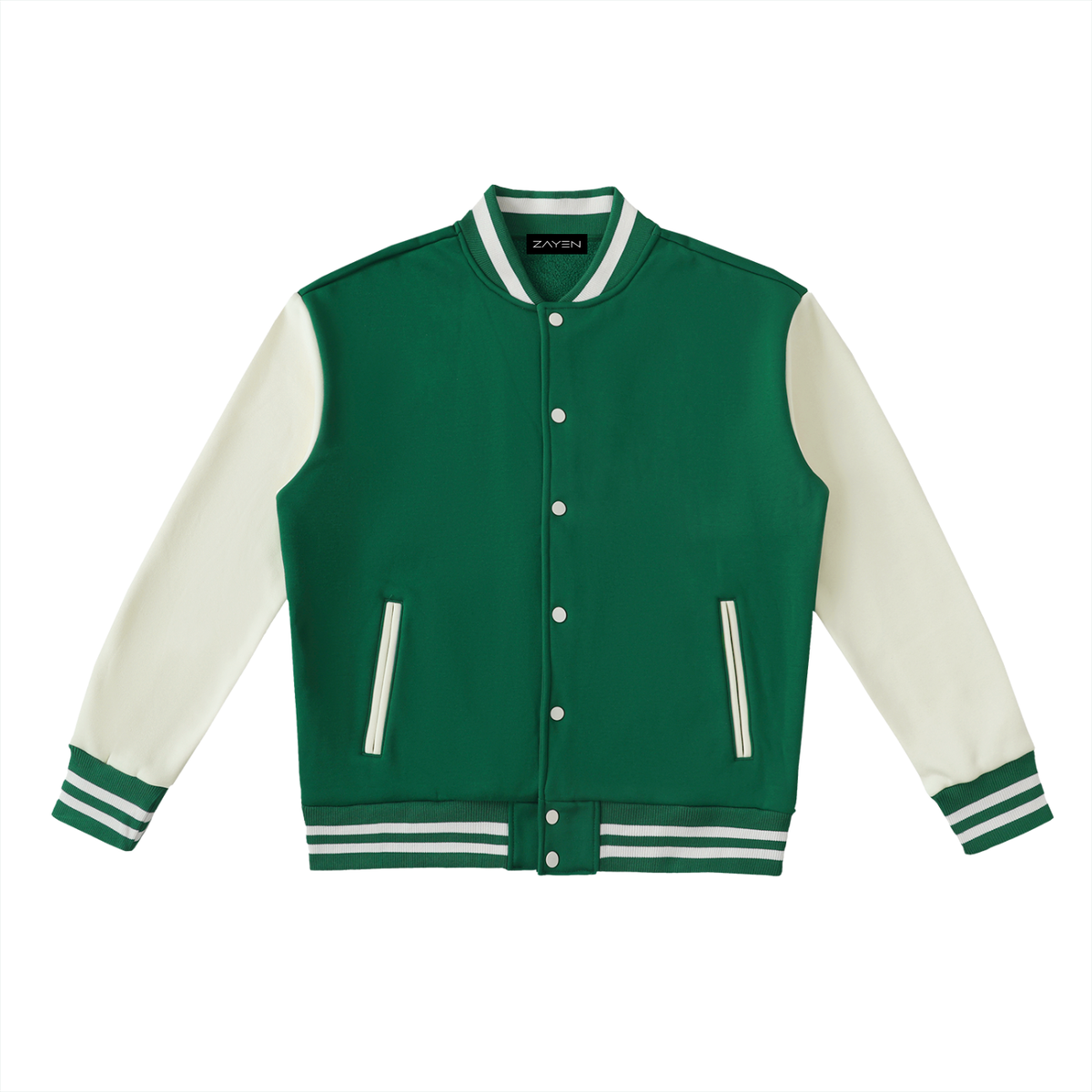 Two-Tone Fleeced Varsity Jacket - Unisex