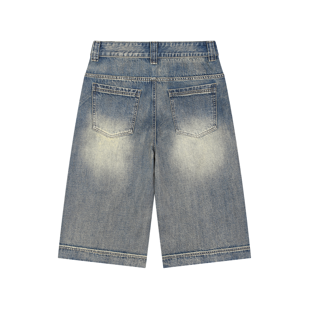Vintage Wash Baggy Denim Shorts