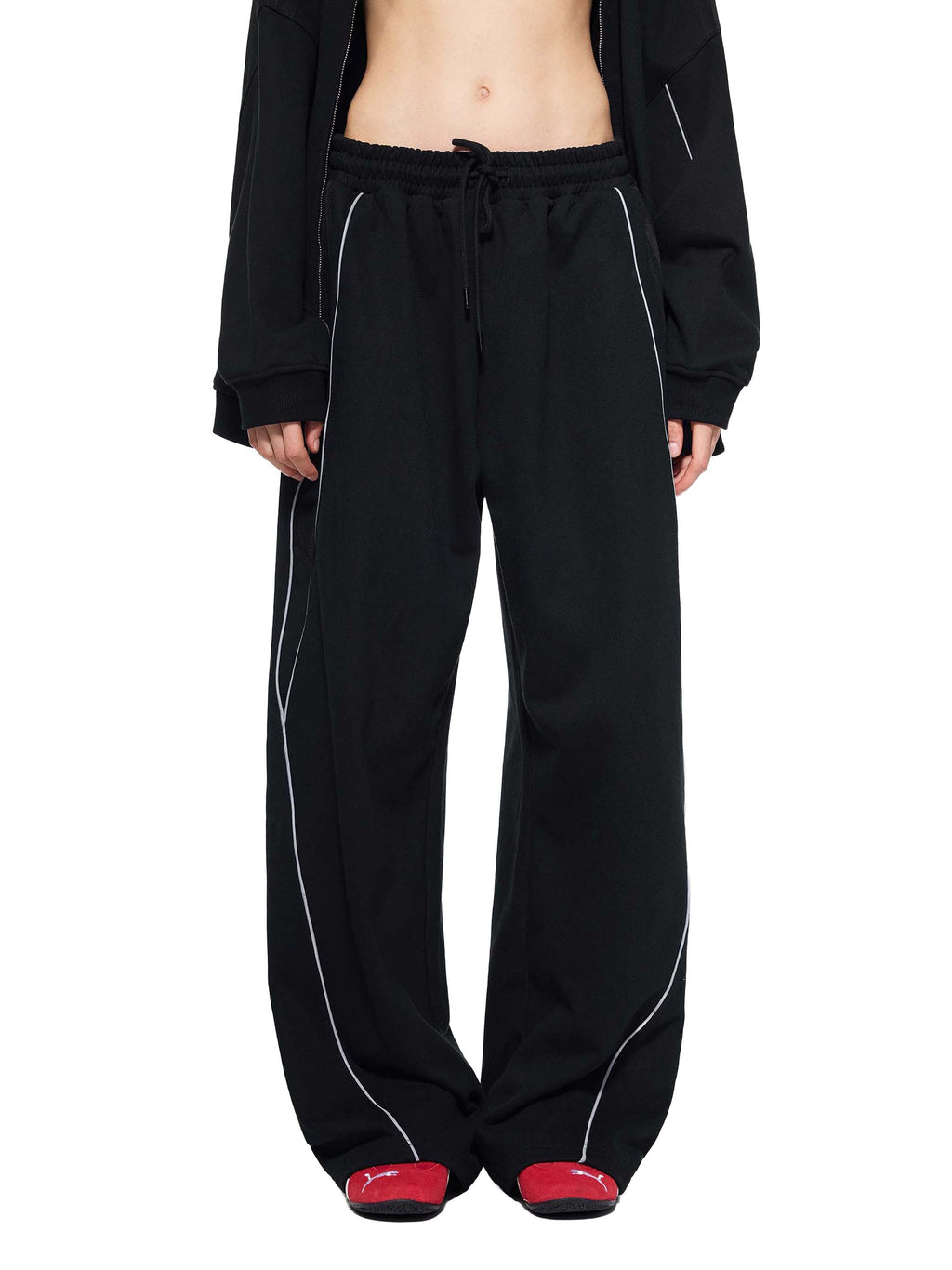 Reflection Striped Straight-Leg Sweatpants