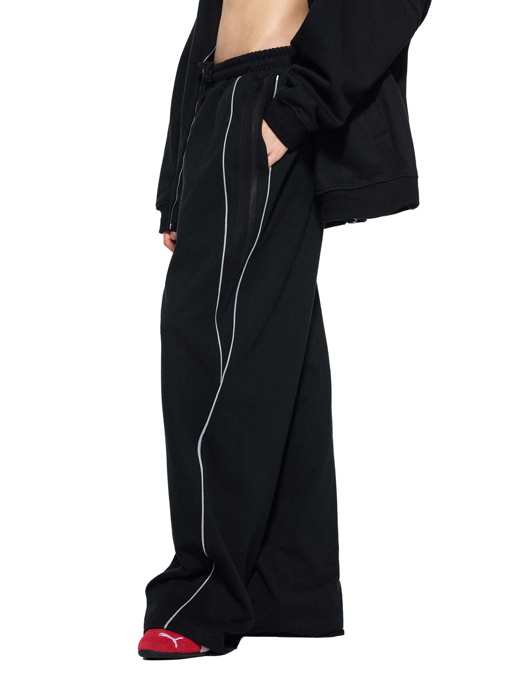 Reflection Striped Straight-Leg Sweatpants