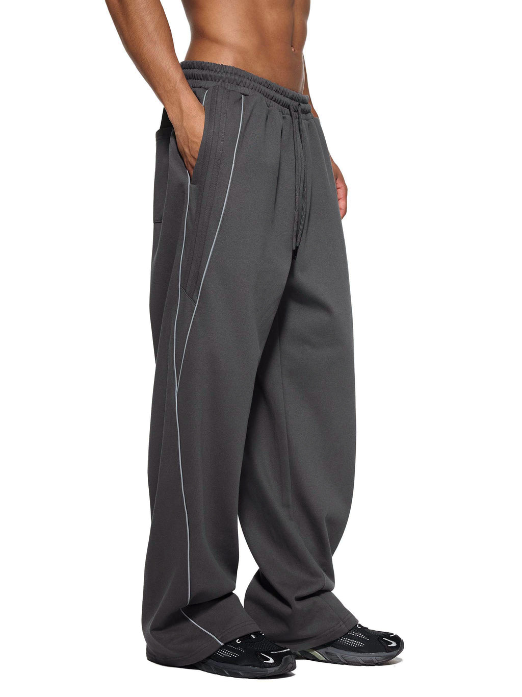 Reflection Striped Straight-Leg Sweatpants