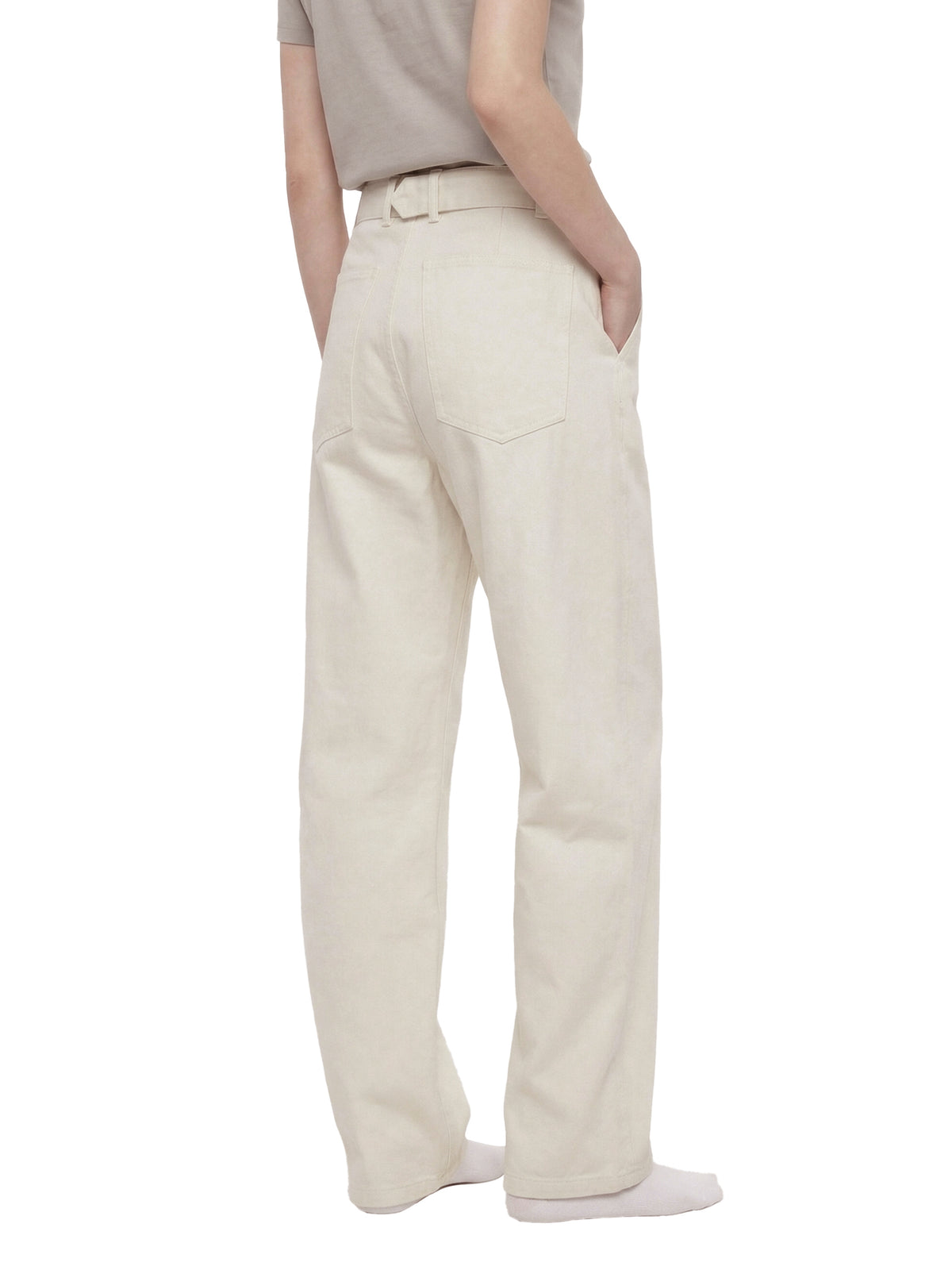 Belted Barrel-leg Chino Pants