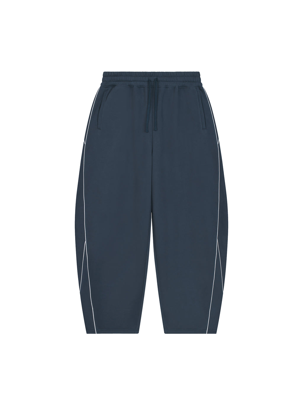 Unisex Piping Fleece Barrel Leg Sweatpants