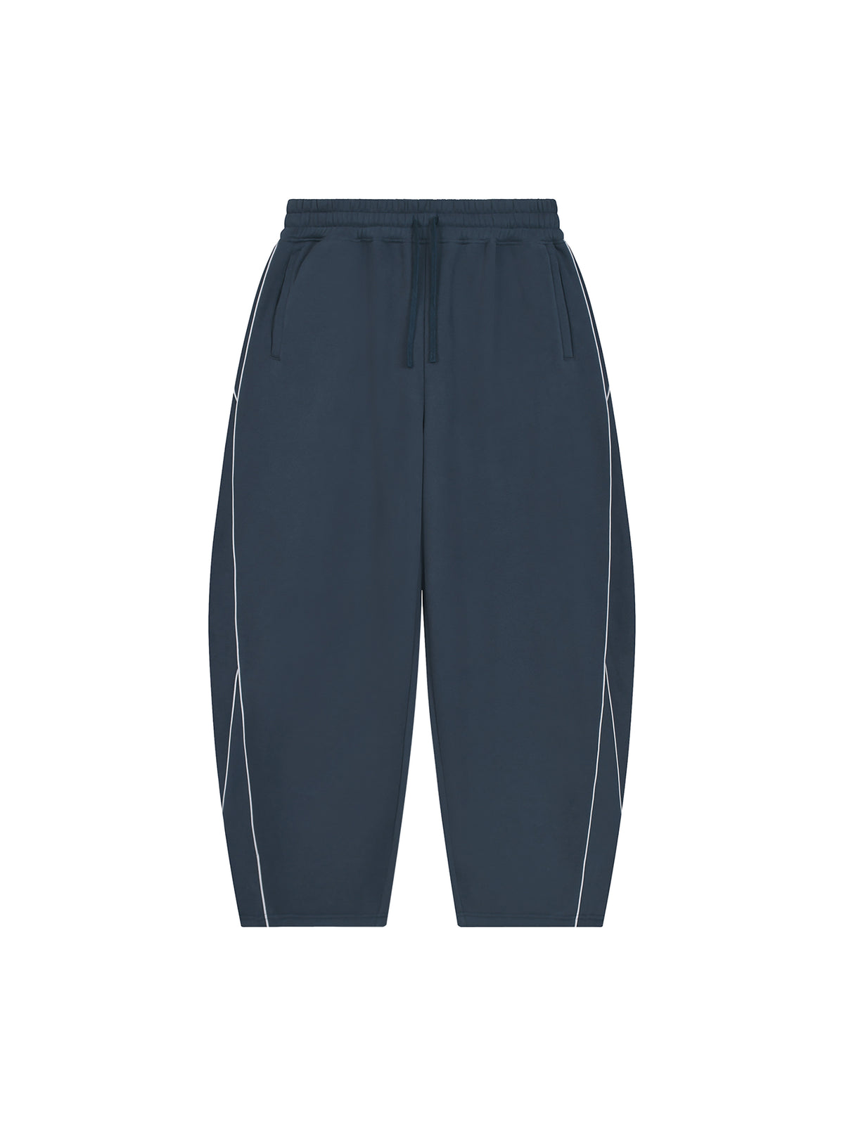 Unisex Piping Fleece Barrel Leg Sweatpants